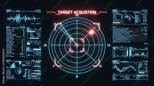 Futuristic Radar Scanner Interface - This video shows a futuristic long-range radar scanner interface with target lock, complete with a sci-fi HUD.