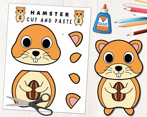 Printable Hamster Craft for Kids | Pet Animal Craft | Hamster Preschool Activity | Color, Cut, and Glue | Build a Hamster | PDF - Etsy