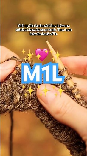 M1L ✨ Increase Stitch for #knittjng • #knittingstitches #knittingtutorial #knittingtips