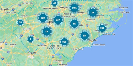 Thousands of Duke Energy customers without power in the Carolinas as Debby moves through