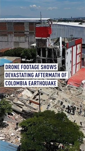 Drone footage shows devastating aftermath of Colombia earthquake