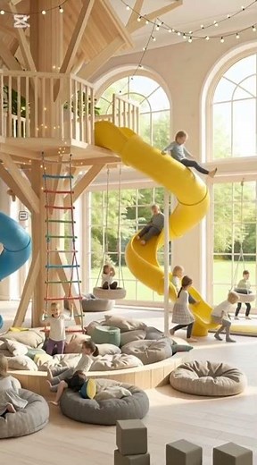 🌳Kids’ Treehouse Play Area 🎉👏#shorts#playarea#interiordesign #rustic#homeimprovement