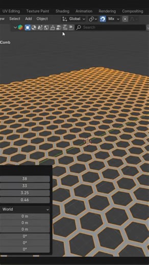 We create a honeycomb pattern in seconds using a blender.#blender3d #blendertutorial #honeycomb
