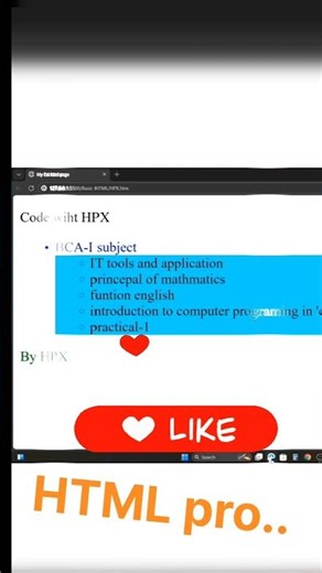 HTML first code | HTML pro | code with HPX #coding #html5 #codinghtmltutorial #html
