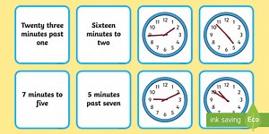 Reading the Time to the Nearest Minute Matching Cards