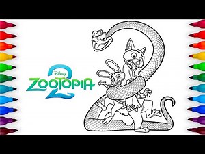 DISNEY Zootopia 2 Coloring Pages / How to Color Gary De'Snake, Nick Wilde, Judy Hopps