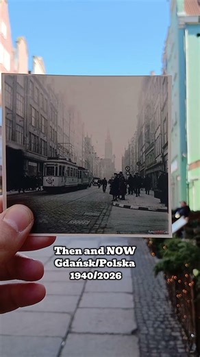 Then and NOW ww2 Gdańsk