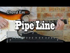 Pipe Line - Tab & Chords, Surf Guitar lesson, como tocar, レッスン , урок, табулатуры