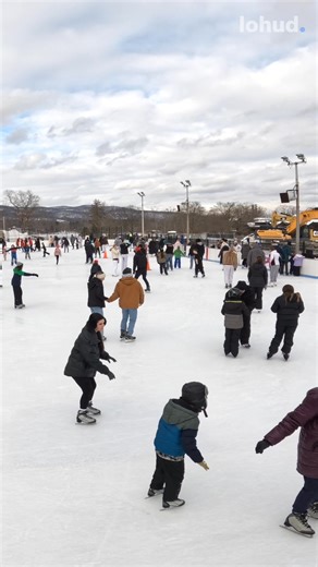 Skaters circle the ice at the Bear Mountain ice rink then warm up in the carousel building on a chilly winter day at Bear Mountain State Park. Learn more about the rink and see our photos: bit.ly/4q6scAw | lohud