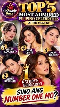 TOP 5 MOST ADMIRED FILIPINO CELEBRITIES! Kathryn, Alden, Heart —Sino ang #1 Mo?