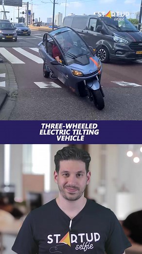 Three-wheeled electric tilting vehicle. | Startup Selfie