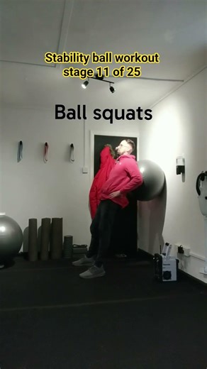 Knee‑Friendly Stability Ball Squats #jointfriendlytraining