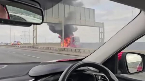 Bus fire in London: Double-decker bus suddenly catches fire