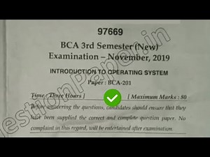 2019 Mdu BCA 3rd Sem Introduction to Operating System Question Paper