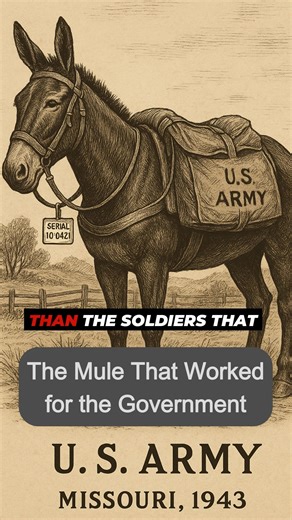 During World War II, the U.S. Army still relied on Missouri mules to move supplies through the mountains of Italy, the jungles of Burma, and the deserts of North Africa. Many of those animals were bred and trained in Lathrop, Sedalia, and Springfield, Missouri, towns once known as the “Mule Capitals of the World.” From there, they were shipped to Camp Robinson in Arkansas and Fort Riley in Kansas for military training before being sent overseas. Each mule had a serial number, brand, and governme