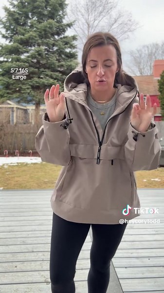 Versatile Waterproof Fleece Lined Pullover Rain Jacket