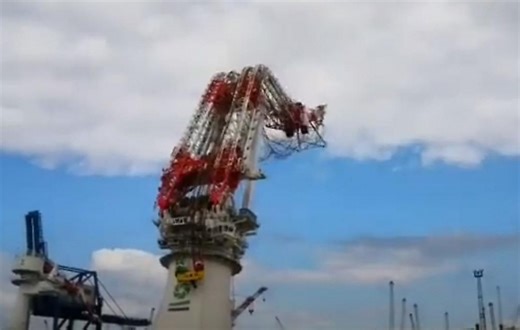 Liebherr Kran Unfall in Rostock