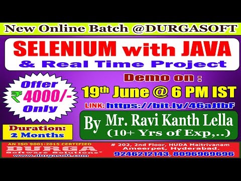 SELENIUM with JAVA Online Training @ DURGASOFT