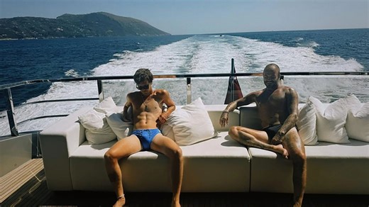 Cruz Beckham and dad David send fans wild as they pose in speedos on yacht
