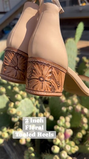 28K views · 739 reactions | Our two inch Floral heels are available in Tan or White https://rockindiamondsleather.com/products/2-inch-tooled-heels-tan https://rockindiamondsleather.com/products/2-inch-tooled-heels-white | Rockin Diamonds Leather | Facebook