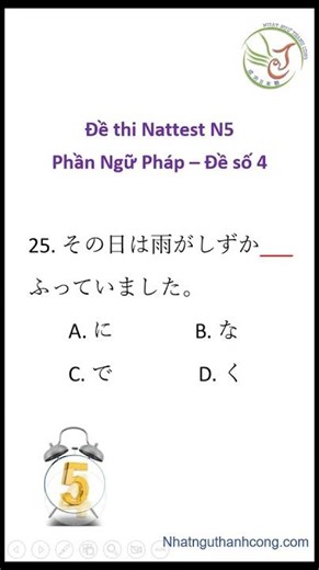 Nastest N5 Grammar Test, Test Number 4, Question 25