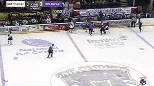 On this day In 2010 - Nottingham Panthers vs Glasgow Clan Alex Penner vs Cedric Bernier EIHL fight 25-9-10 | Hockey Fights UK