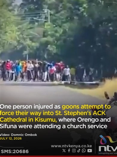 One person injured as goons attempt to force their way into St. Stephen's ACK Cathedral in Kisumu, where Orengo and Sifuna were attending a church service