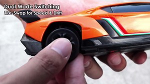 Lamborghini Remote Control Car Toy, Officially Licensed RC Drift Car 15Km/h with Underglow & Headlights, 1:24 Scale 2.4GHz, 2 Batteries 60 Min Play, RC Gift Toy for Boys & Girls Ages 3-12 & Adults