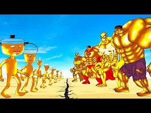 All Superheroes Gold HULK & SPIDERMAN, BATMAN Vs MONSTER RADIATION : Returning From The Dead SECRET