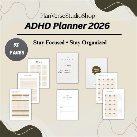 ADHD Digital Planner 2026 for iPad Goodnotes, Adult ADHD Planner, Daily Weekly Monthly Productivity Self Care Planner - Etsy