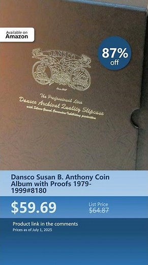Dansco Susan B. Anthony Coin Album with Proofs 1979-1999#8180