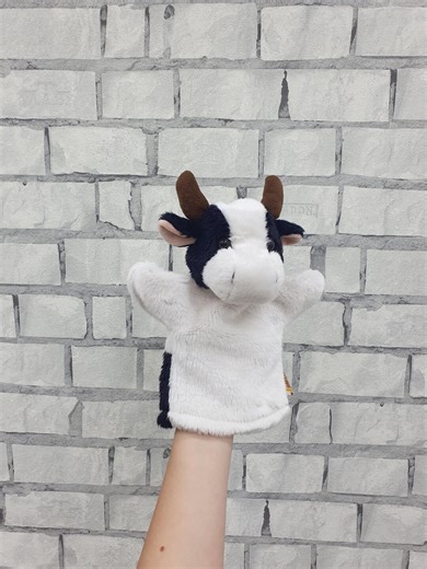 Vintage Cow Hand Puppet Plush Toy (10") – Soft Collectible for Children - Etsy