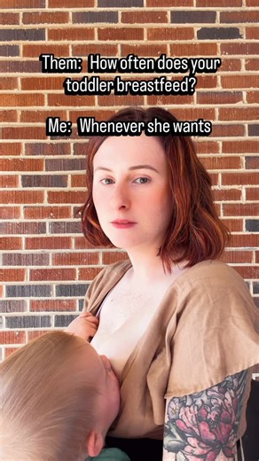 Rebecca | Autism + Mom Support🧡 on Instagram: "Them: “How often does she breastfeed?” Me: “Every day — and whenever she wants.” 💅 #NormalizeBreastfeeding #ToddlerBreastfeeding #ExtendedBreastfeeding #BreastfeedingJourney #MotherhoodUnfiltered #MomLife #GentleParenting #AttachmentParenting #BreastfeedingMom #RelatableMom"