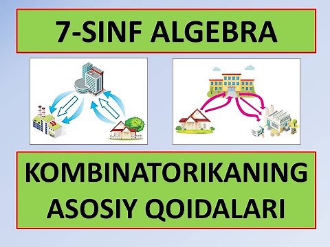KOMBINATORIKANING ASOSIY QOIDALARI. 7-SINF ALGEBRA DARSLIGIDAGI MASALALAR YECHIMI.