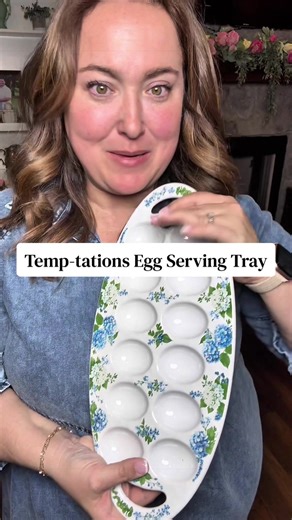 Temp-tations Egg Serving Tray @QVC, Inc #eggs #eggtray #deviledeggs #easter #qvcnewarrivals