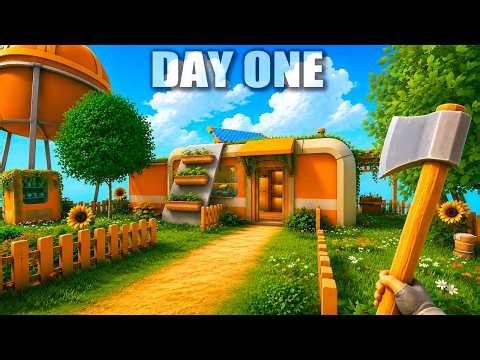 Day 1 in This NEW Advanced Open World Craft Build Farm Survival Game...