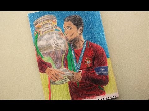 How To Draw Cristiano Ronaldo Euro 2016 Cup Portugal Drawing