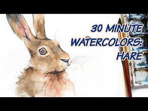 30 Minute Watercolor Painting: Hare. Loose watercolors painting mixed with realism.