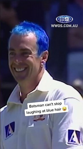 Colin 'Funky' Miller's iconic 'Blue Hair Moment' with Courtney Walsh. 😅🏏#9WWOS #Cricket #shorts