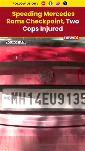 #mumbai Speeding Mercedes Rams Checkpoint At Marine Drive, Two Police Personnel Injured #viral