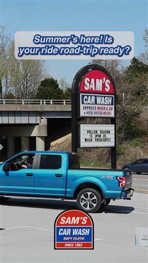 Summer is here! Join our Unlimited Wash Club and make sure your ride road trip ready! #SamsCarWash #Roadtrip #SummerIsHere | Sam's Car Wash