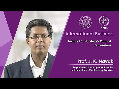 Lecture 26: Hofstede's Cultural Dimensions