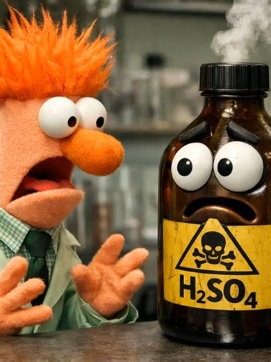 ‏Funny Beaker with Sulforic Acid
