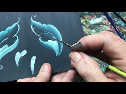 Norwegian Rosemaling - Gudbrandsdal (acanthus) style tutorial - Turned leaves with Art of Lise
