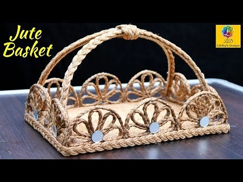 DIY Flower Basket with Jute Rope and Cardboard | Jute Flower Basket | Jute and Cardboard Craft Idea