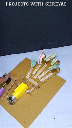 DIY ⚡ Robotic working Hand ✋🏻 #schoolproject #experiment #new #diy #amazing #simple #ideas #hacks
