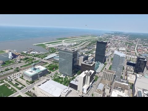 Aerial view of Cleveland from the top of Key Tower - Looking in all directions