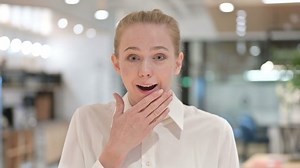 Portrait Young Businesswoman Feeling Surprised Expression Stock Footage Video (100% Royalty-free) 1057698265 | Shutterstock