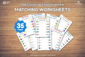 Printable Matching Worksheets Pack | Fun Educational Activities for Kids | PDF File A4 Size - Etsy