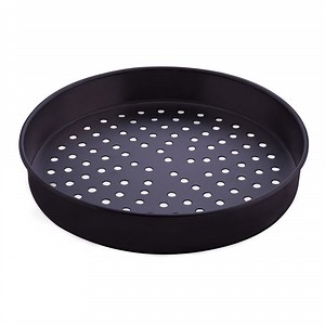 American Metalcraft PHCDEP7 7" x 1" Perforated Hard Coat Anodized Aluminum Tapered / Nesting Deep Dish Pizza Pan